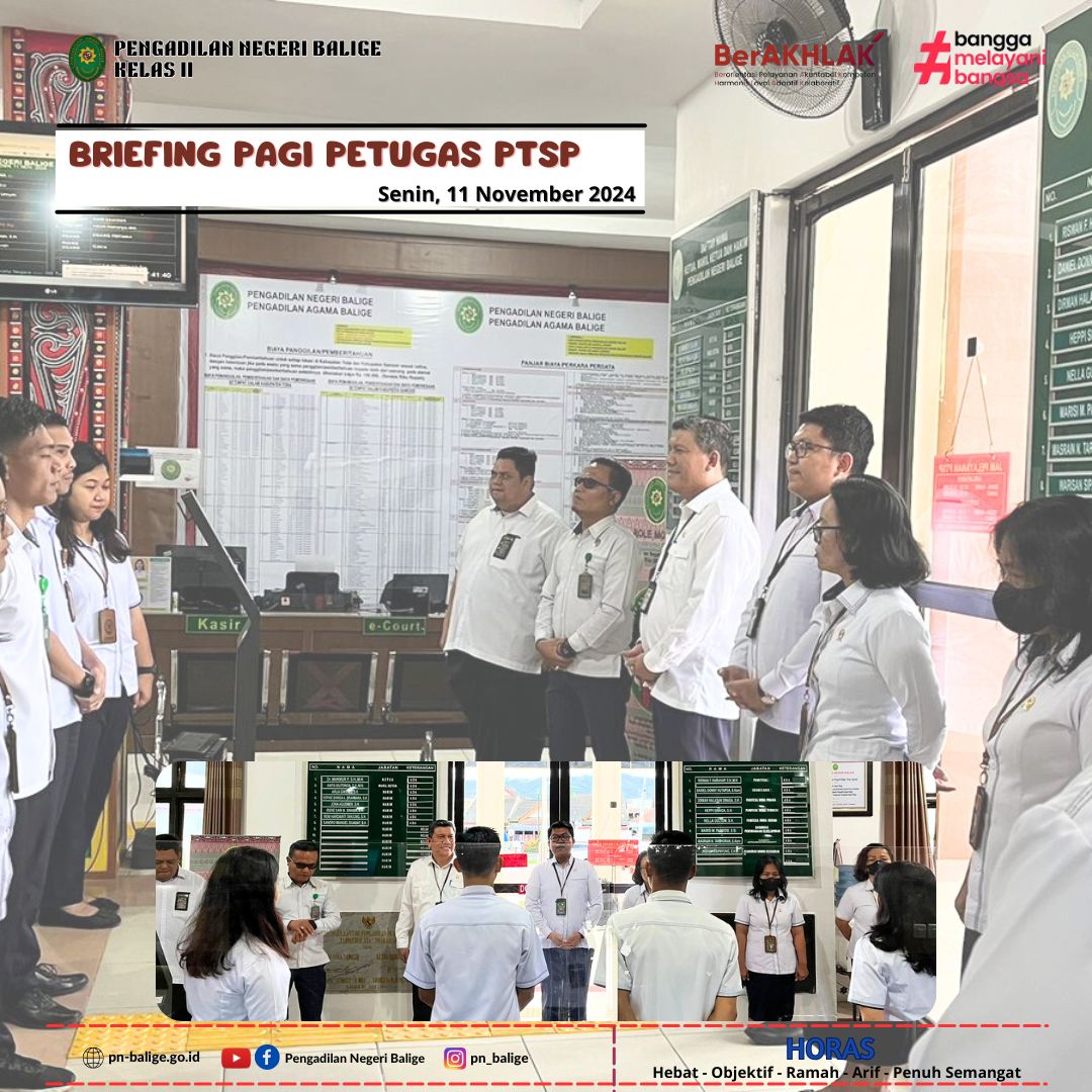 BRIEFING PAGI PETUGAS PTSP BRIEFING PAGI PETUGAS PTSP